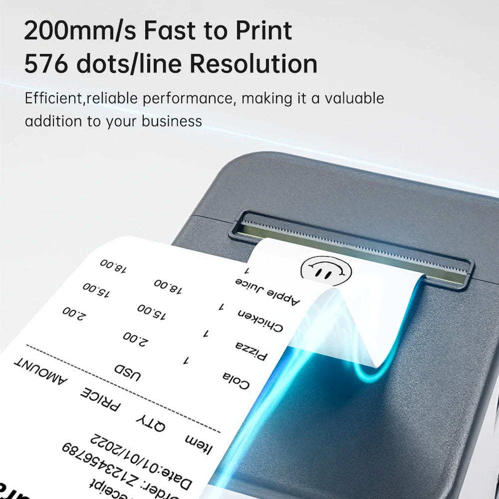 80mm Receipt Printer ESC/POS Thermal Printer Desktop Direct Print USB+LAN Connection High Efficiency with Auto Cutter LargePaper Oasis Select