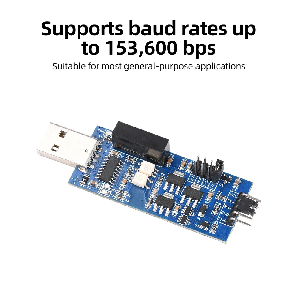 CH340 Opto-Isolated USB to TTL Serial Module 4-Level 5V/3.3V/2.5V/1.8V High Compatibility Stable Programming for Industrial Oasis Select