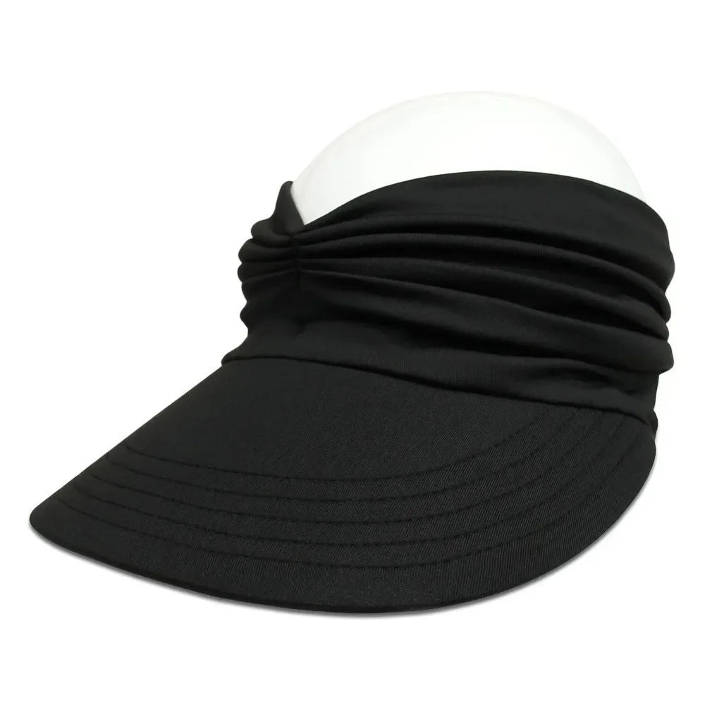 Empty Top Women Beach Sun Hat Wide Brim Double-Sided Sun-Protection Cap Flexible Anti-UV Outdoor Sports Hat Outdoor Sport Oasis Select Black