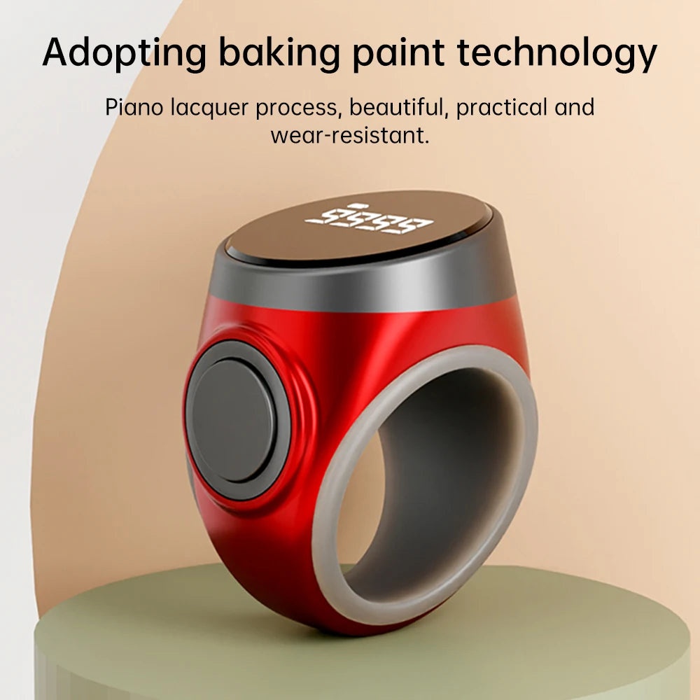 Smart Rechargeable Digital Counter Electronic Type-c Finger Counter Button 18/20/22mm Finger Ring Prayer Time Oasis Select