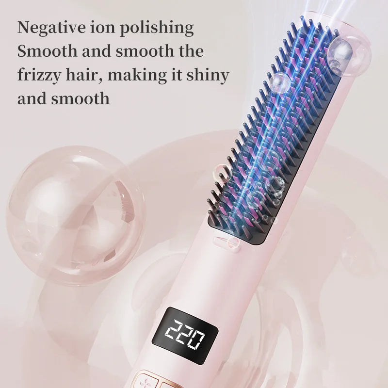 Popularwiredhairstraighteningcombnegative ion hair straightener high-end straightcurlingclipportablecoldaircombstraighteningclip Oasis Select