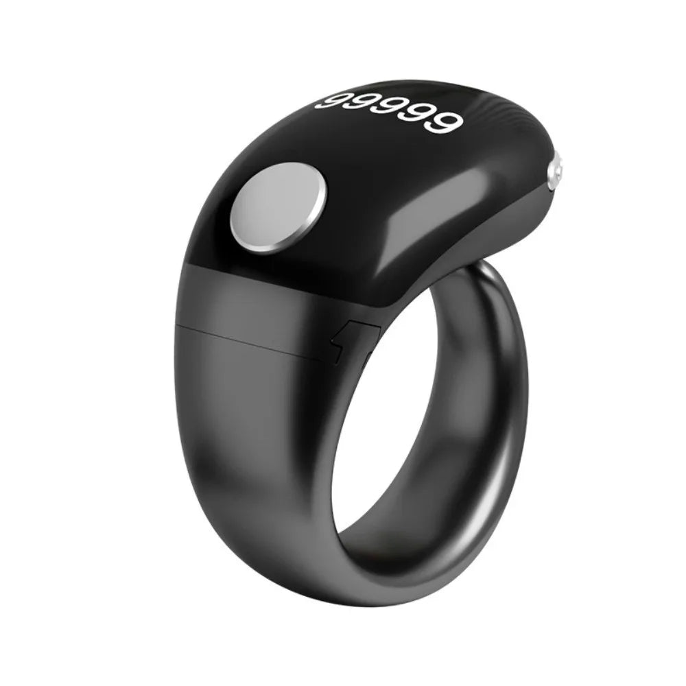 Digital Tally Counter Ring – LCD 99999 Touch Control, 3-Speed Digital Tally Counter Oasis Select Black