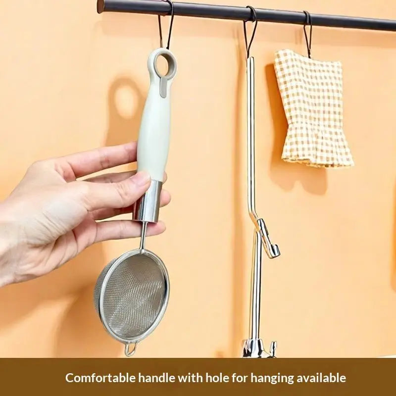 Stainless Steel Mesh Filter Spoon with Plastic Handle Juice Soybean Milk Strainer Flour Sieve Colander Kitchen Baking Utensil Oasis Select