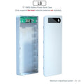 8/10*18650 Power Bank Battery Box Holder Portable Dual USB Type C Charge Shell for iPhone Xiaomi Huawei 18650 Battery Cases Oasis Select 8 Slot White