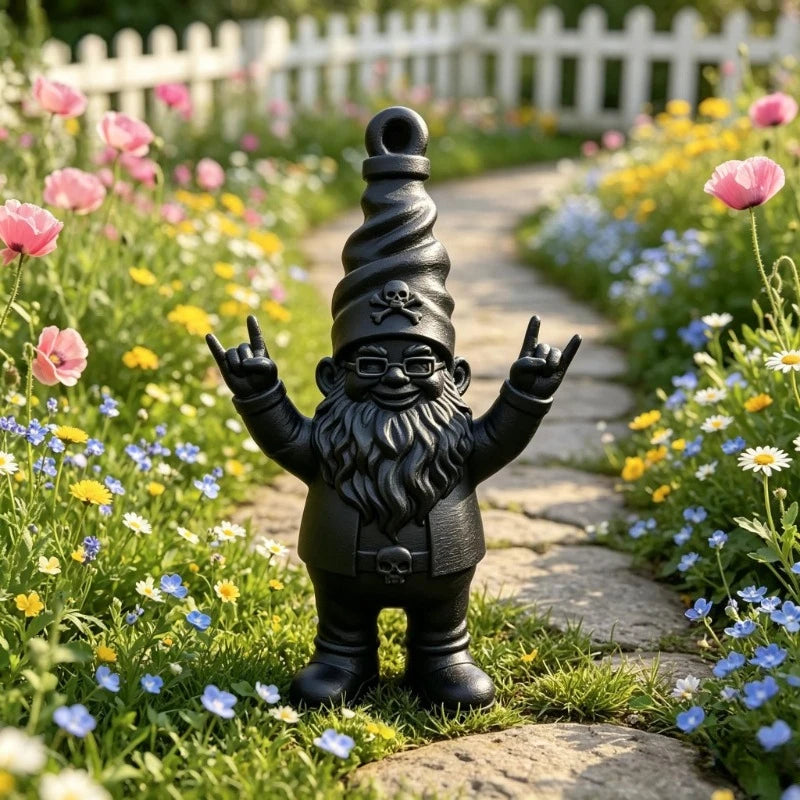 Rock Dwarf Garden Elf Desktop Ornaments Decoration Whimsical Gnome Statue with Rock Gesture Gothic Decor for Yard Patio and Home Oasis Select