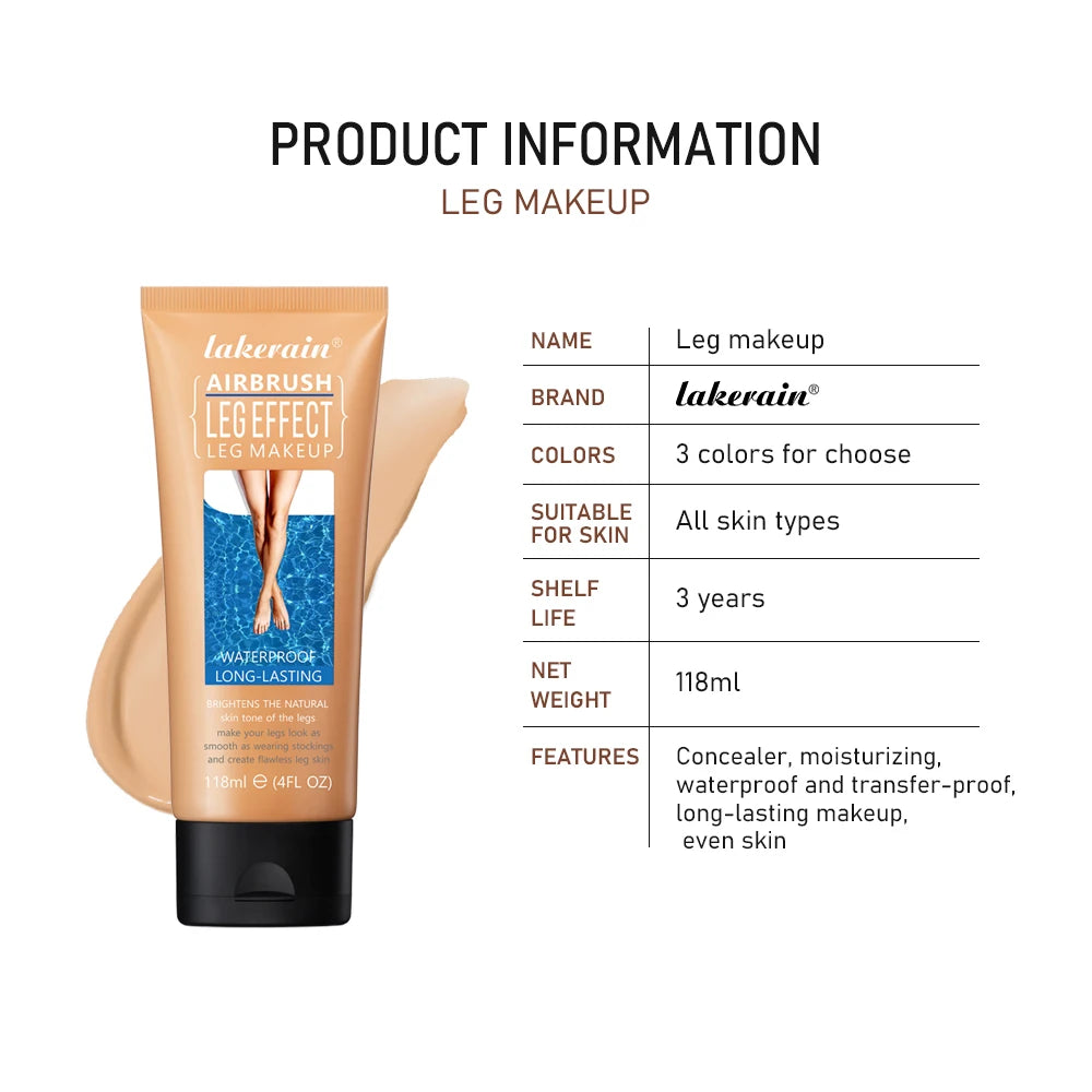 Lakerain Leg Makeup Leg Makeup Waterproof And Anti-Transfer Concealer Even Skin Tone Wheat Tan Brown Liquid Foundation Oasis Select