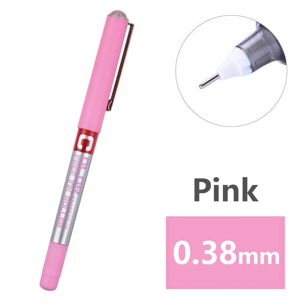 Fine Nib Gel Pen Student School Office Stationery 0.28mm/0.38m/0.5mm Fine Nib Gel Pen Big Ink Capacity Ballpoint Pen Drawing Pen Oasis Select 0.38mmPink
