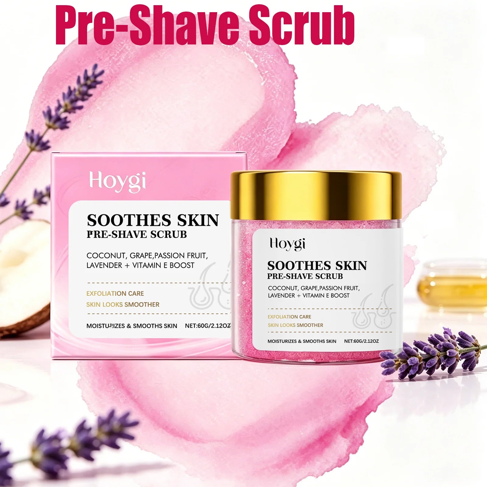Pre-Shave Scrub Gentle Exfoliating Body Scrub for Smooth Skin Moisturizing Pre-Shave Care for Face and Body Smooths Skin Texture Oasis Select