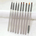 9pcs DIY painting brushes, for watercolor, oil painting, UV gel nail lining, nail acrylic painting brushes, and nail art paintin Oasis Select 9Pcs gray