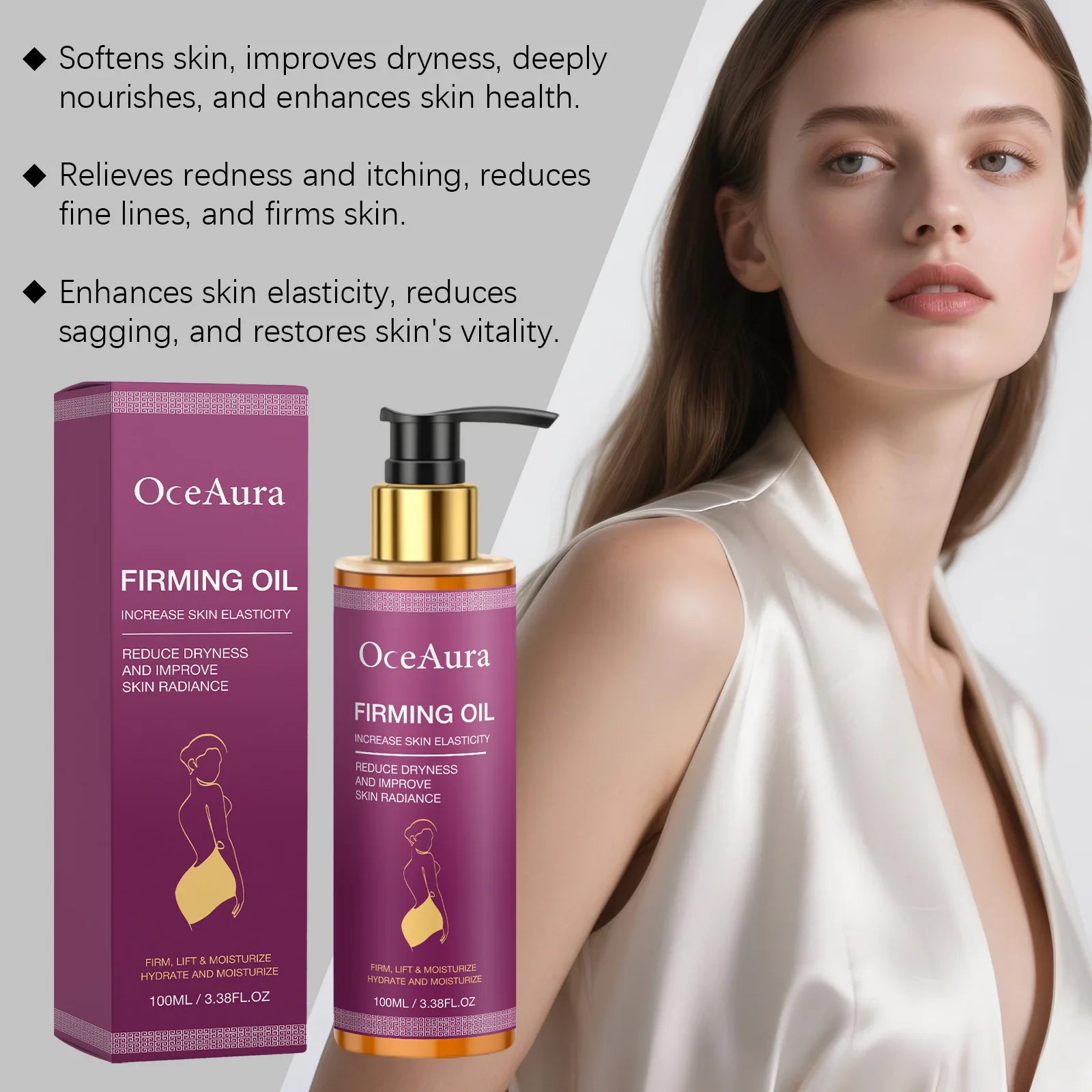 Skin Firming Oil Anti Aging Lifting Tighten Body Massage Oil Reduce Cellulite Sagging Skin Care Oasis Select