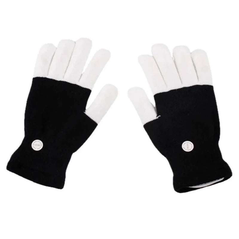 LED Light Night Glowing Gloves Finger Lighting Flashing Glow Mittens Glitter Gloves for Entertainment Rave Party Glow Gloves Oasis Select