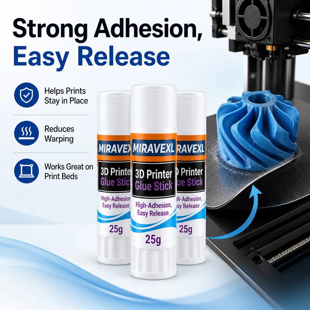 SERLAVEXA 3D Printer Lubricant 30ml and MIRAVEXL Glue Stick 25g Kit, for Smooth Guide Rails, Strong Adhesion, Easy Print Removal Oasis Select