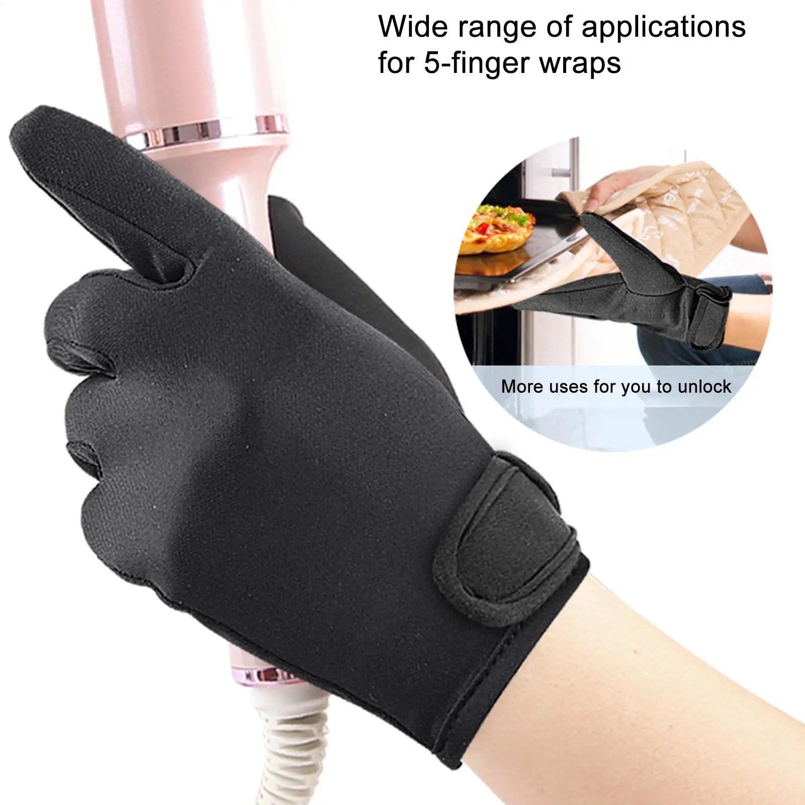 1PC Heat Resistant Finger Glove Hair Straightener Perm Curling Tool Heatproof Protective Heat Proof Gloves for Hair Styling Oasis Select
