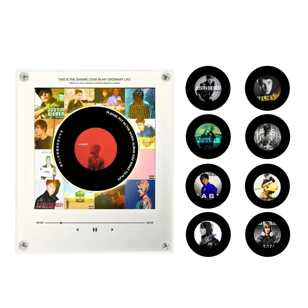 NFC Sensing Song Player With Acrylic Built-in Speaker Rotating Disc Night Light Automatic Singing Refrigerator Magnetic Sticker Oasis Select 01
