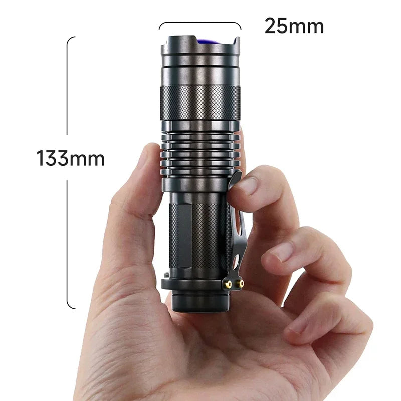 UV LED Flashlight Portable Blacklight 395nm Wavelength Violet Light Pet Urine Scorpion Feminine Hygiene Detector Torch Oasis Select