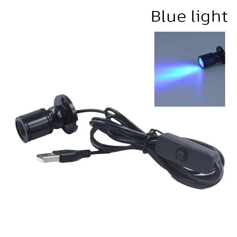USB 5V Led Spot Light 1W 3W Surface Mounted Cabinet Showcase Counter Jewelry Lamp Rotatable Angle Ceiling Mini Spotlight Downlig Oasis Select X123-Blue