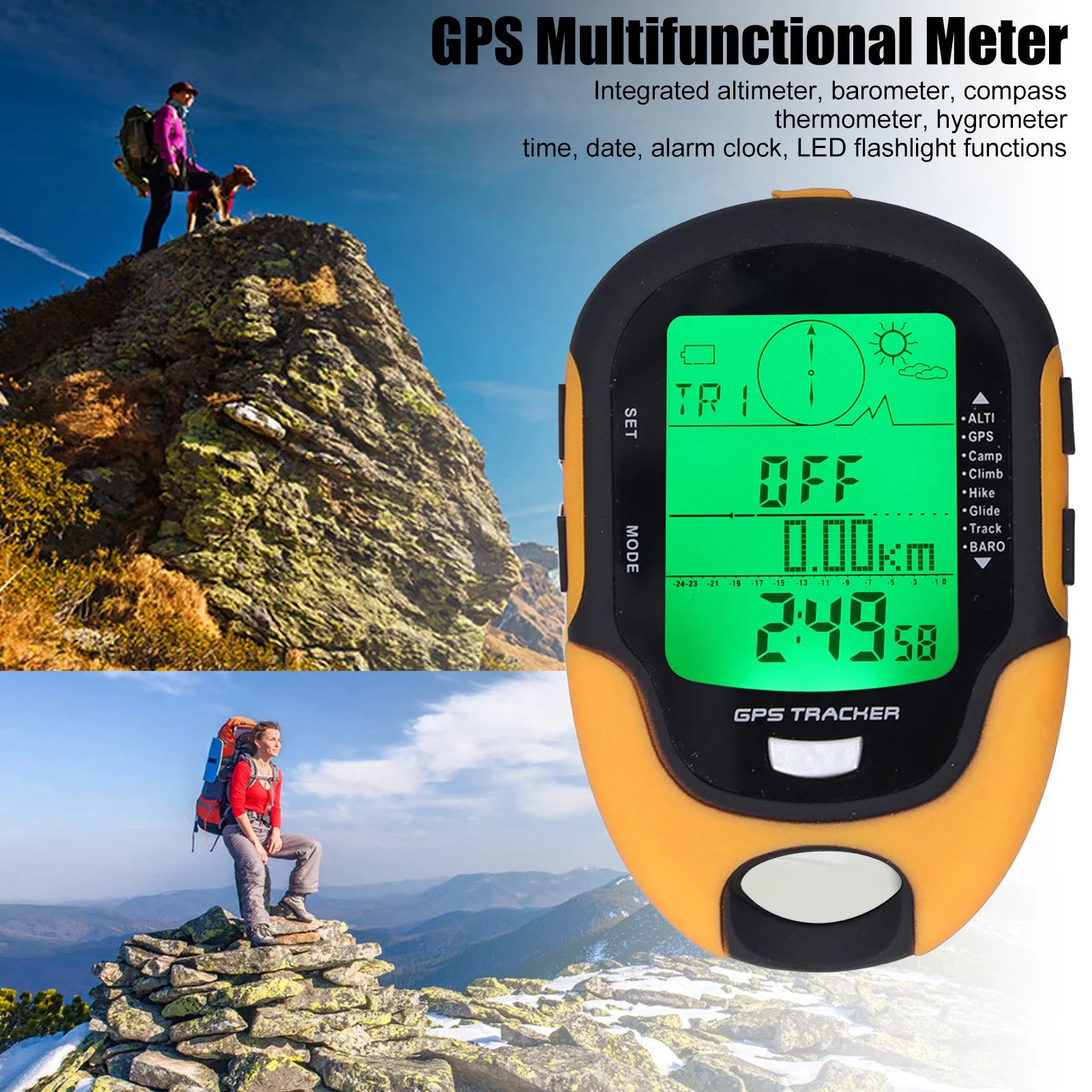 Electronic Altimeter GPS Multifunctional Meter Electronic Altimeter Barometer Thermometer Hygrometer Digital Waterproof Oasis Select