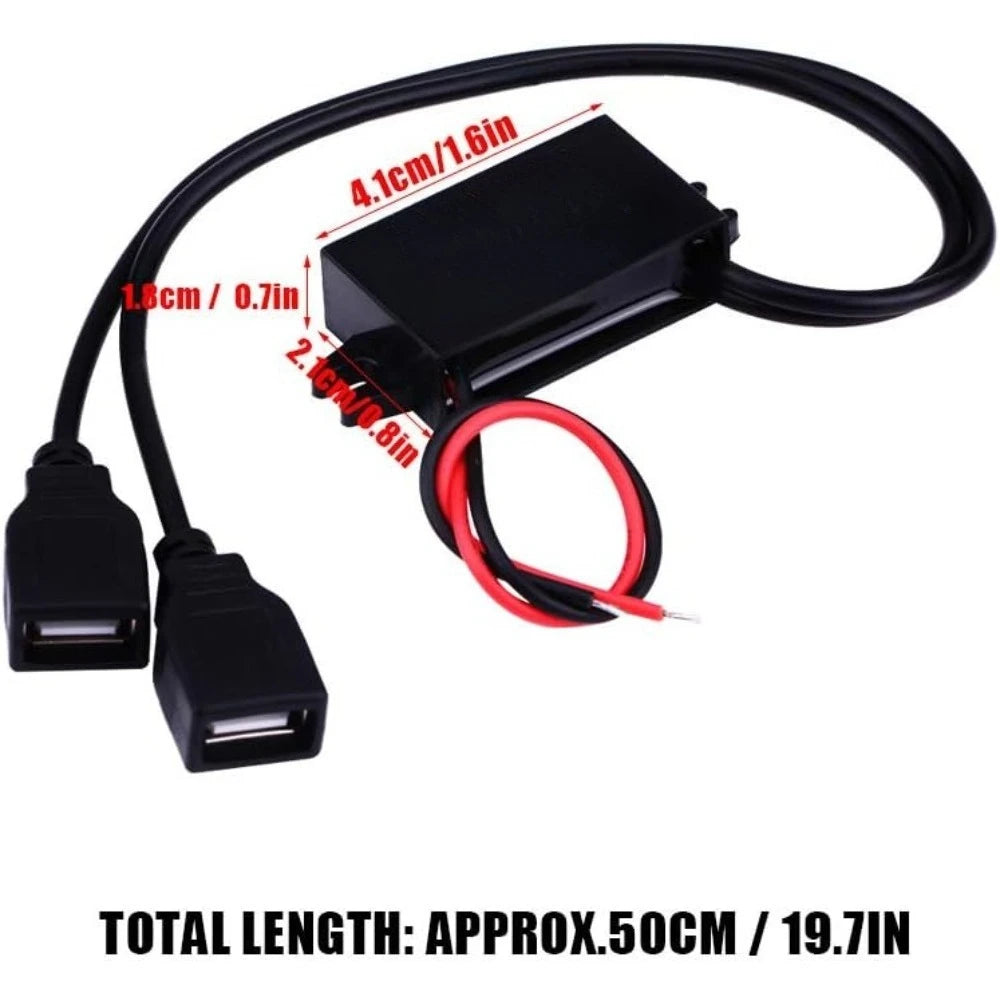 USB Converter Module DC/DC Converter 12V 24V To 5V 3A Dual USB Female Converter Adapter Step Down Module For Motorcycle Phone Oasis Select