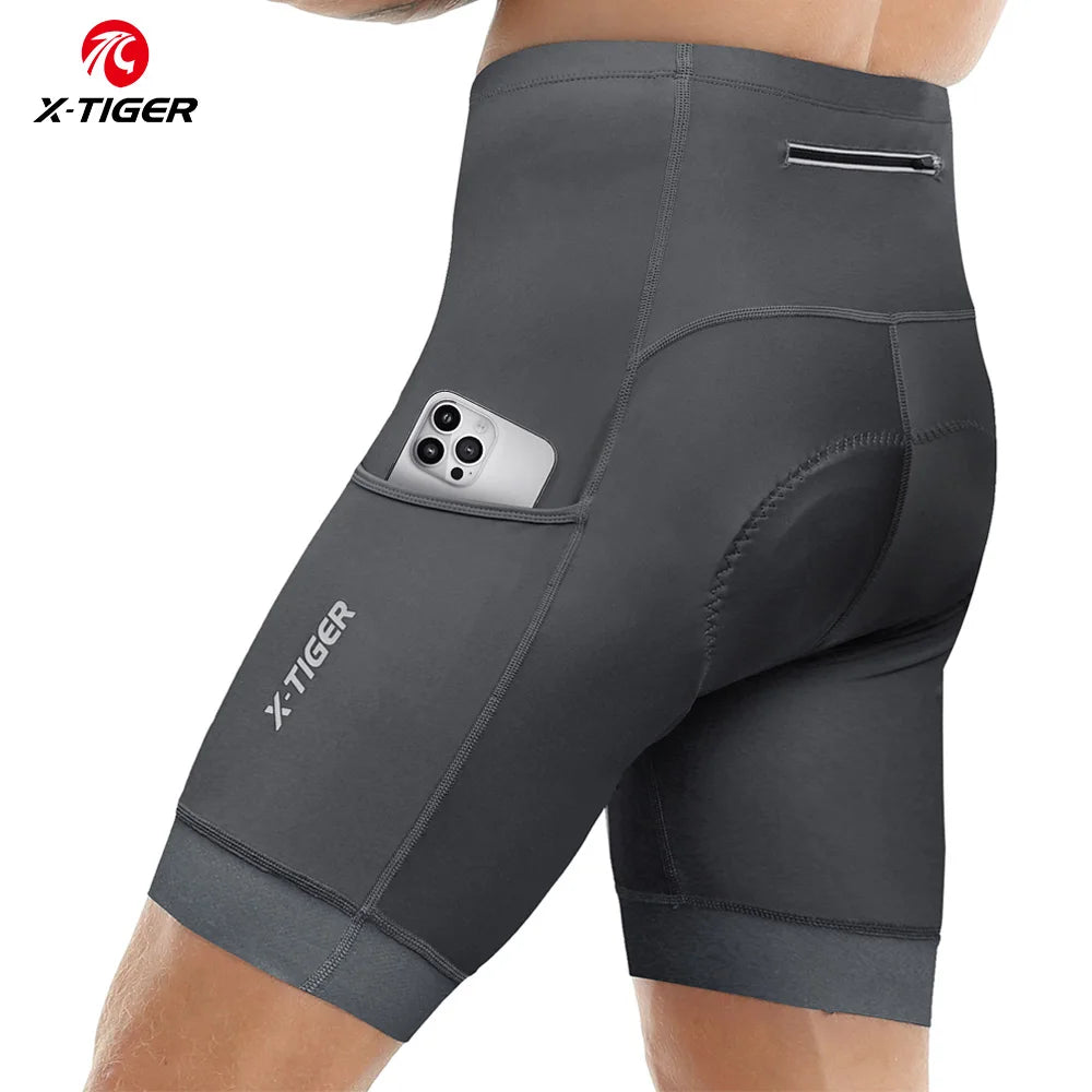 X-TIGER Premium Road Bike Shorts With 5D Gel Pads Men's Cycling Shorts With Zippered Pockets Breathable Outdoor Cycling Gear Oasis Select 34806 M