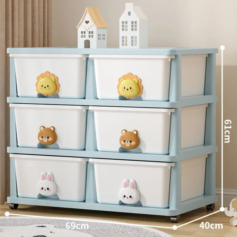 Locker Children's Baby Clothes Storage Box Bedside Table Cross-border Drawer Layered Storage Cabinet Cabinet Locker Oasis Select Doublerow3rdfloor