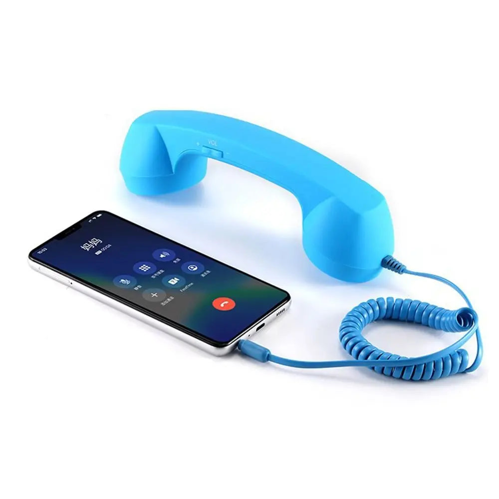 Wired Receiver Retro Telephone Handset Handheld Receiver External Volume Control Wired Microphone Handset Type-C/3.5mm Oasis Select