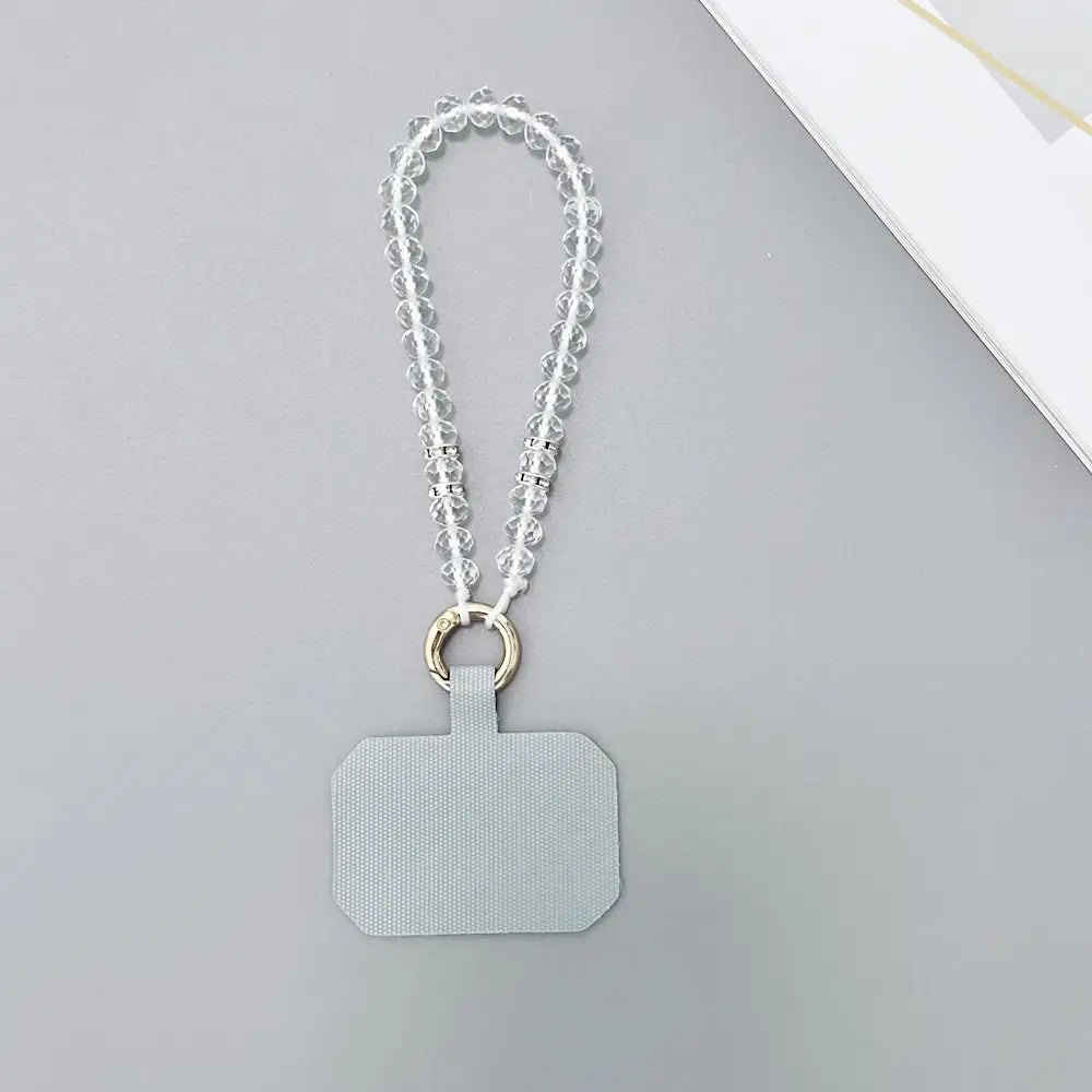 Phone Charms Crystal Beads Crystal Phone Straps Lanyard Hand Wrist Mobile Phone Chain String Luxury Cellphone Strap Key Lanyards Oasis Select white