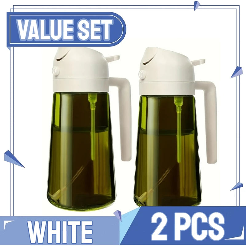 Oil Dispenser Seasoning Accessories Oil Cruet Bottle Oil Spray Kitchen Utensils for Kitchen Barbecue Oils Sprayer Container Oasis Select Upgraded-2PCS-white