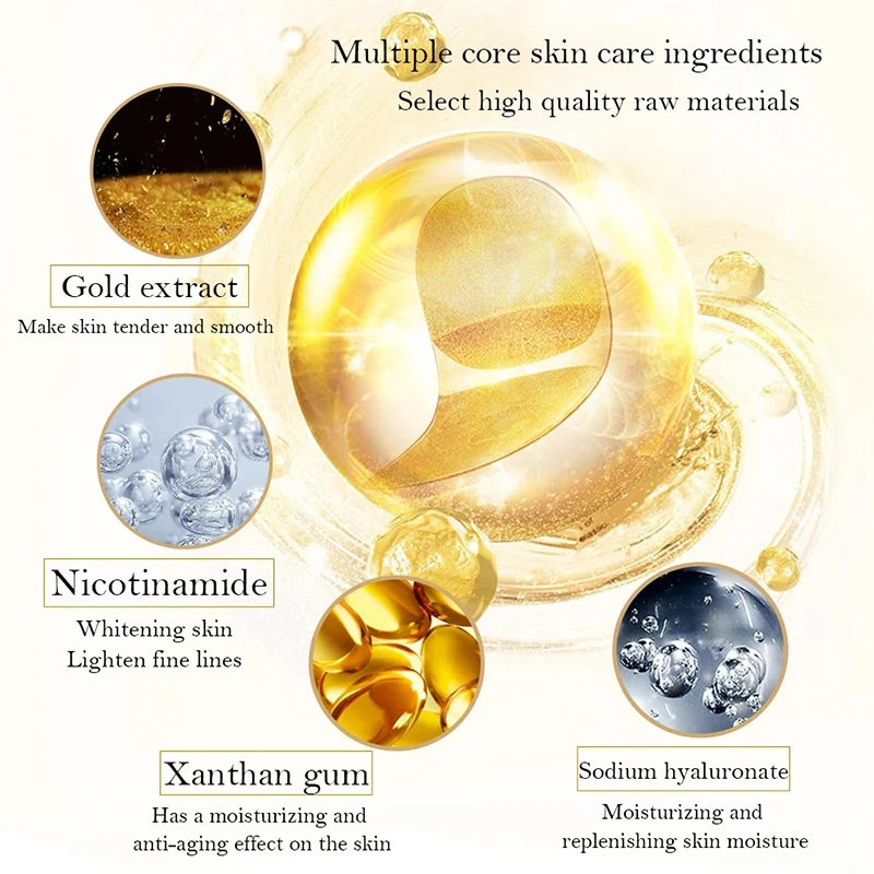 BIOAOUA Crystal Gold Collagen Eye Patches – Dark Circles Collagen Eye Mask Oasis Select