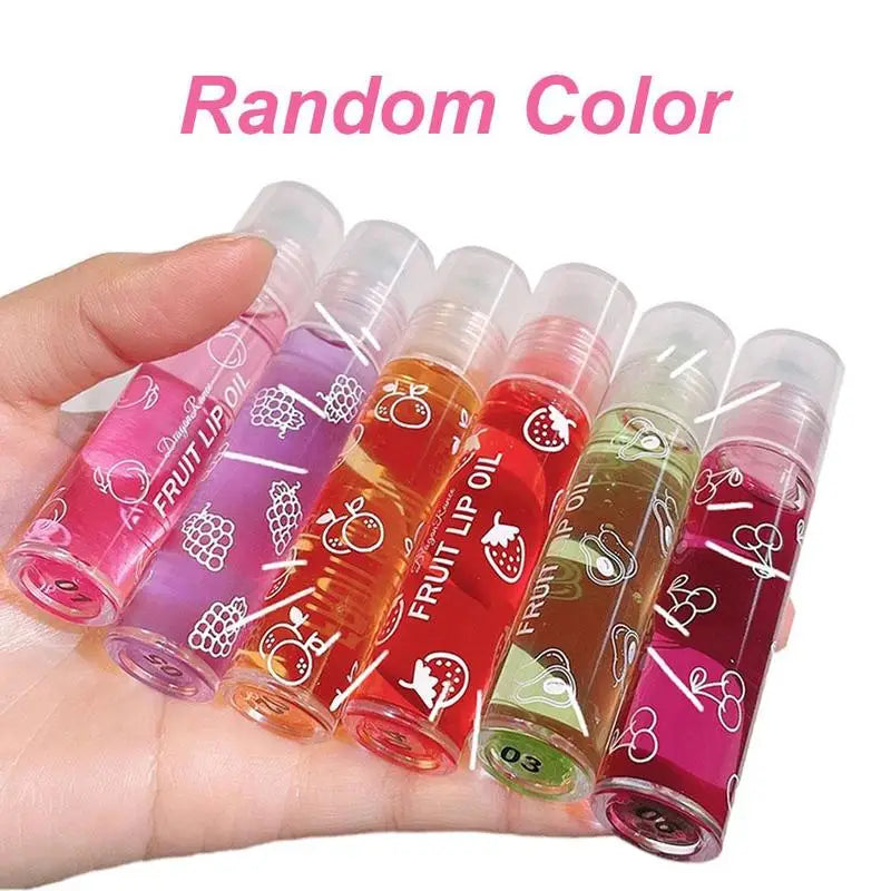 6 Colors Roll-on Fruit Essence Lip Balm LIP Gloss Fruity Lip Oil Gloss Moisturizing Lip Balm Transparent Lip Oil Mirror Randomly Oasis Select 1pc random
