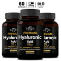 Hyaluronic Acid 250mg + Biotin & Vitamin C – 3-in-1 Capsules Hyaluronic Acid Supplement Oasis Select 60 count-3 bottle