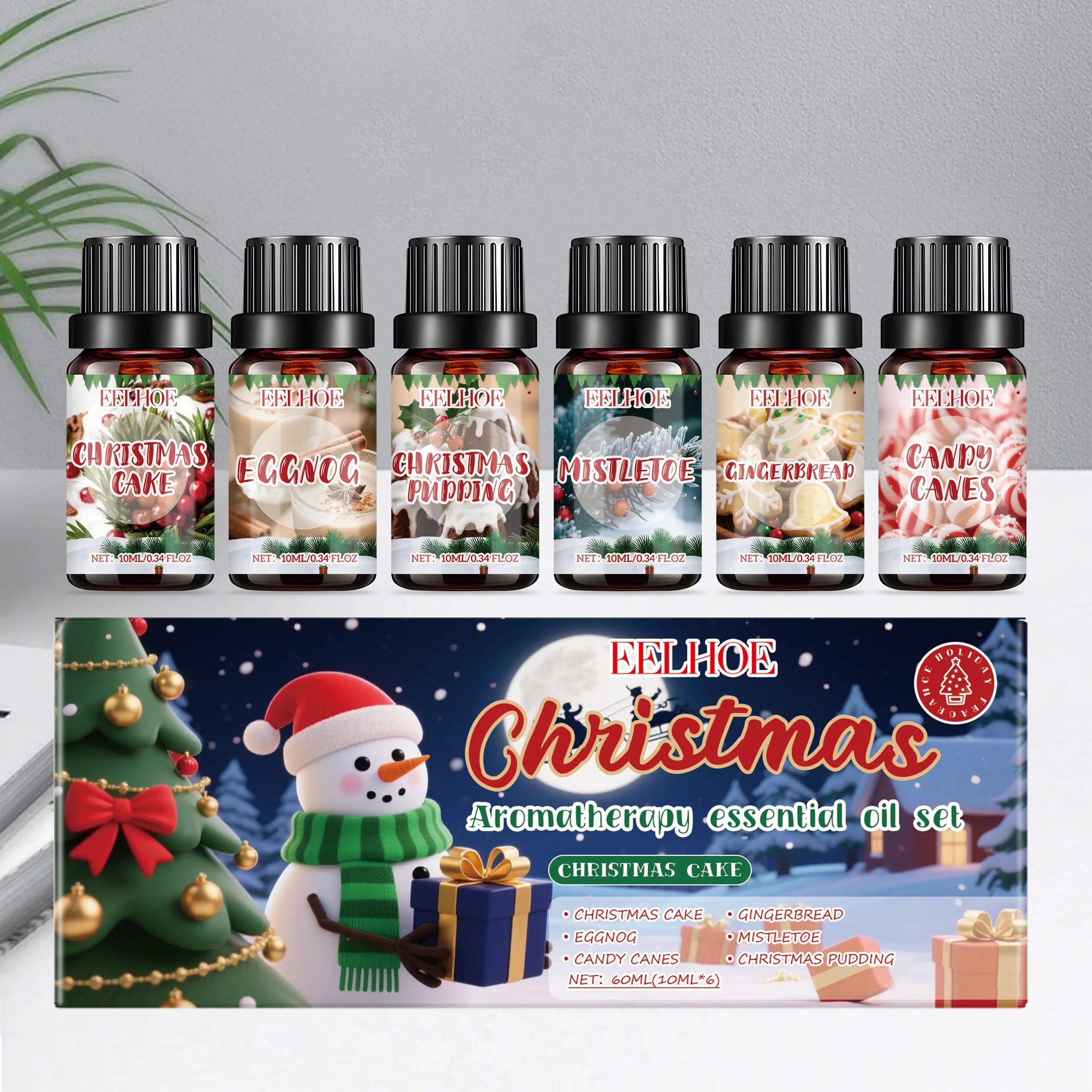 Christmas Essential Oil Set – 6 Festive Holiday Scents 6x10ml Aromatherapy Essential Oil Set Oasis Select