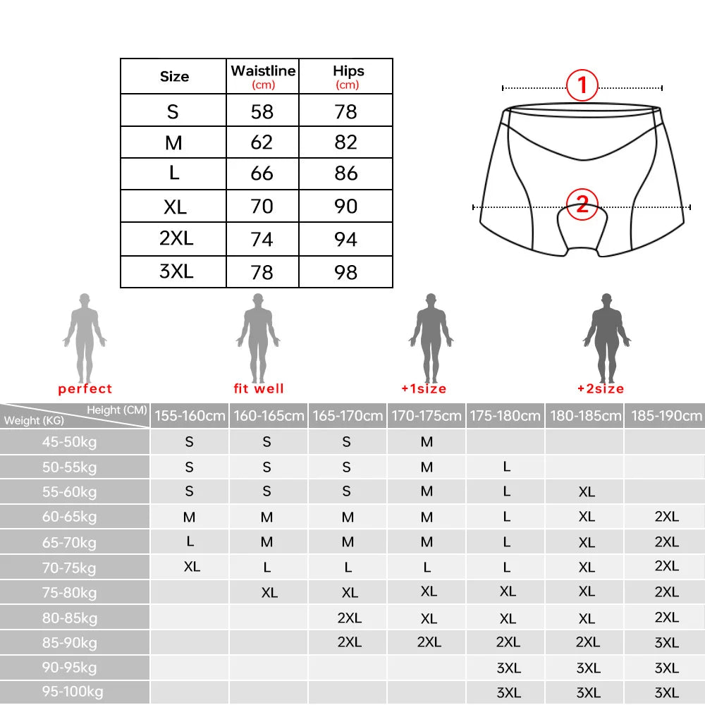X-TIGER Men's Cycling Underwear with 5D Gel Cushioned MTB Boxer Cycling Shorts Road Cycling Underwear Cycling Equipment Oasis Select