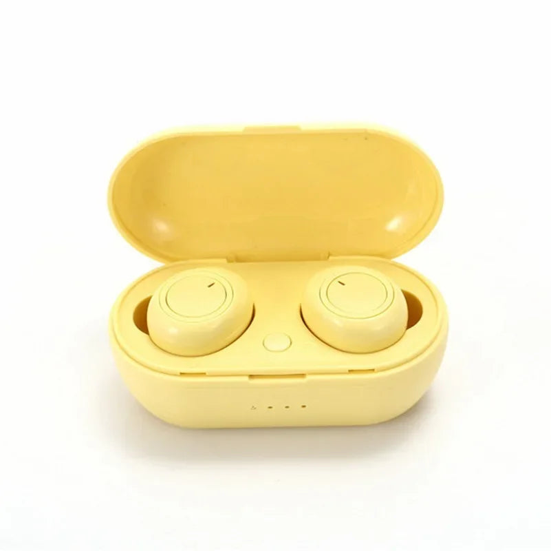 TWS Y50 Bluetooth Earphones Wireless Headset IPX7 Waterproof Deep Bass Earbuds True Wireless Stereo Headphones Sport Earphones Oasis Select YELLOW
