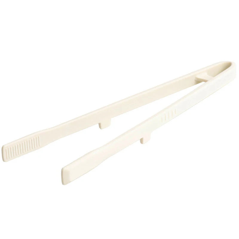 Heat Resistant Silicone Grill Tongs Non-Stick Food Clip BBQ Salad Cooking Serving Clamp for Kitchen Steak Pasta Oasis Select White