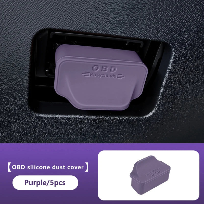 Vehicular OBD Diagnostic Connection Armor; Silica Dust Barrier Casing; Inside Ornamental Accessories Transformation Oasis Select 5pcs Purple M