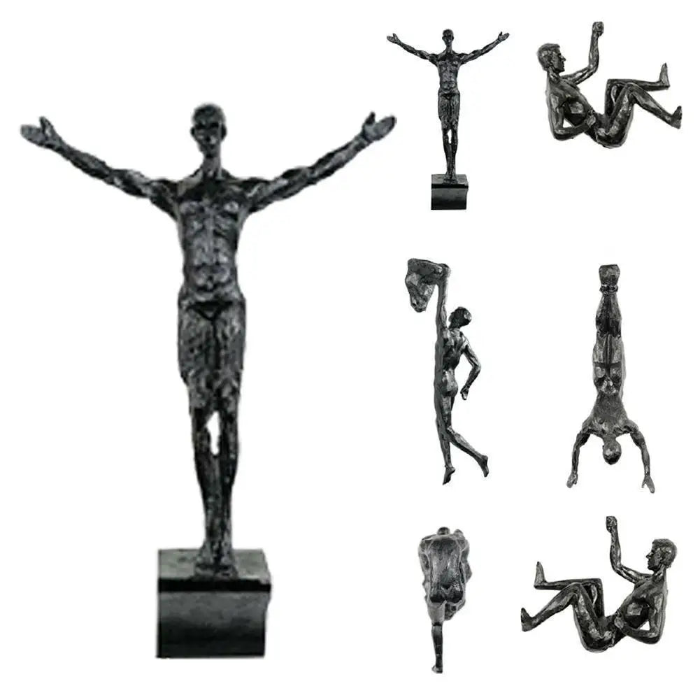 Athlete Rock Climbing Man Resin Background Wall Hanging Decoration Sculpture Statue Figures Creative Rock Climber Statue Pendan Oasis Select
