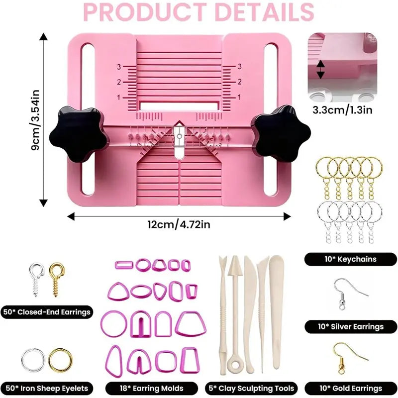 ~WISH Polymer Clay Earring Hole Drill Guide Kit With Drill Tool, Molds& Studs For Precise Hole Alignment-Easy DIY Jewelry Creati Oasis Select