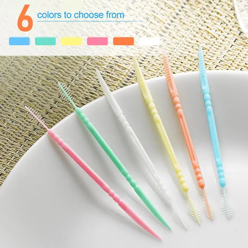 SUSU 100Pcs Portable Ultra Fine Toothpick Disposable Family Box Pick Double Head High End Creative Oral Cleaning Caring Tool Oasis Select
