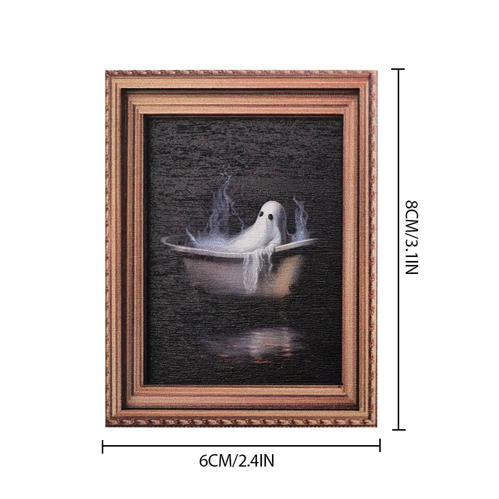 Halloween Magnetic Three-dimensional Fridge Magnet Ghost Witch Photo Frame Wooden Magnetic Decoration Oasis Select MZCT124