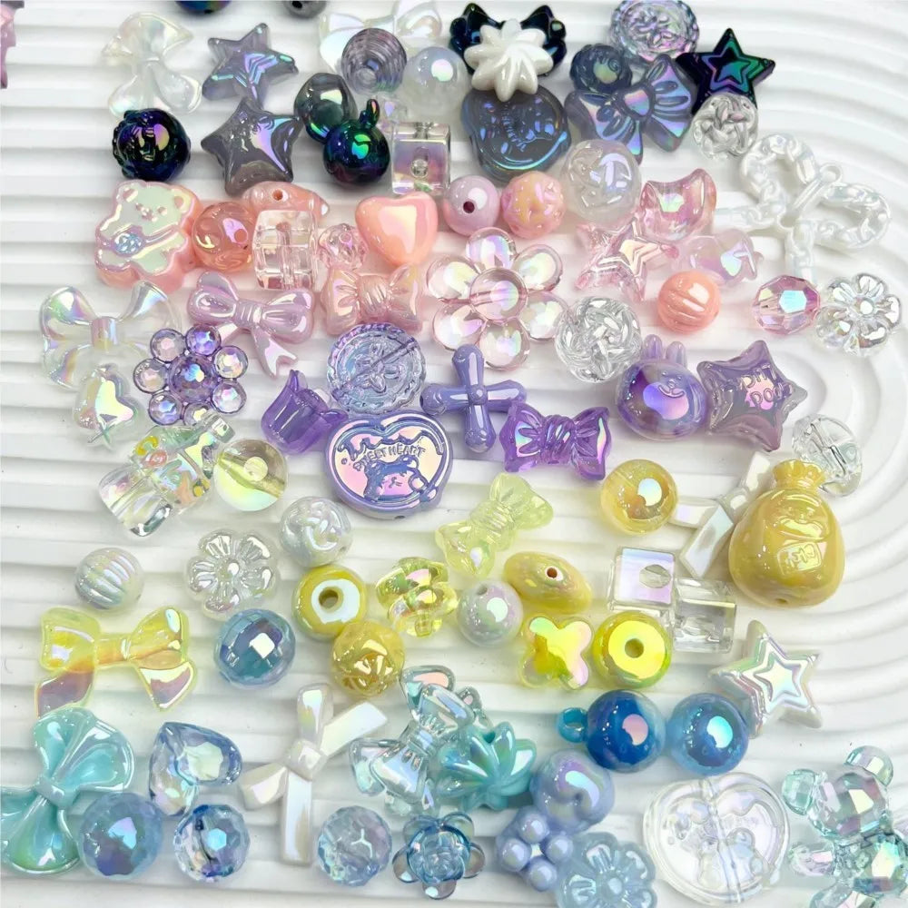 20g Y2K Acrylic Assorted Beads Flower Sweetheart Butterfly Candy Kawaii Aesthetic Beads for Bracelets DIY Jewelry Making Supply Oasis Select