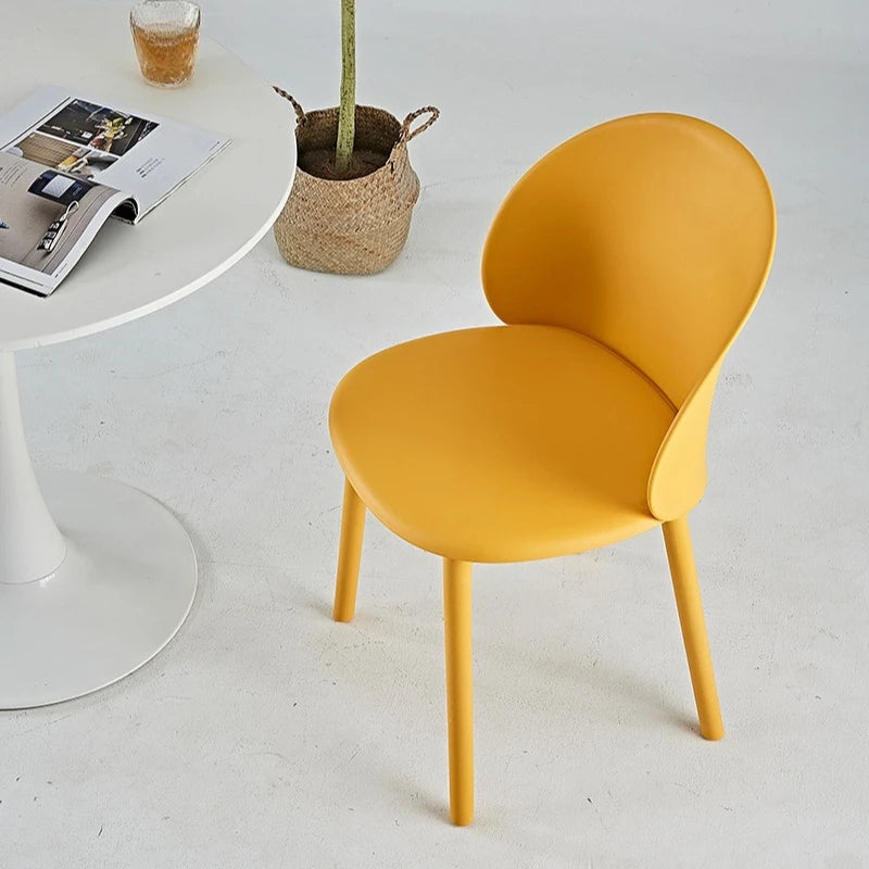 Plastic Designer Dining Chair Home Simple Backrest Stool Internet celebrity Dopamine Color Makeup Desk Dining Table and Chair Oasis Select