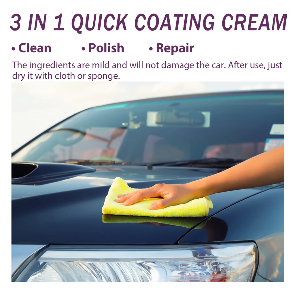 3 in 1 Car Coating Paste Scratch Removal Restores Glossy Car Clean Polish for Light Scratch Oxidation Dirt Auto Surface Care Oasis Select