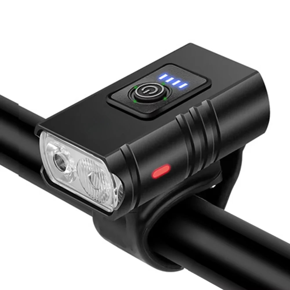 T6 LED Bicycle Headlight USB Rechargeable Plastic Flashlight Cycling High & Low Beam Bike Light Accessories Oasis Select