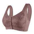 Mother Front Open Buckle Bra Underwear Brassiere Large Size Bra Without Steel Ring Thin Section Vest Type Mom breathable Brassie Oasis Select Purple 48