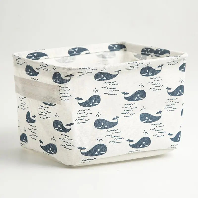 Cotton Linen Waterproof Desktop Storage Box & Organizer