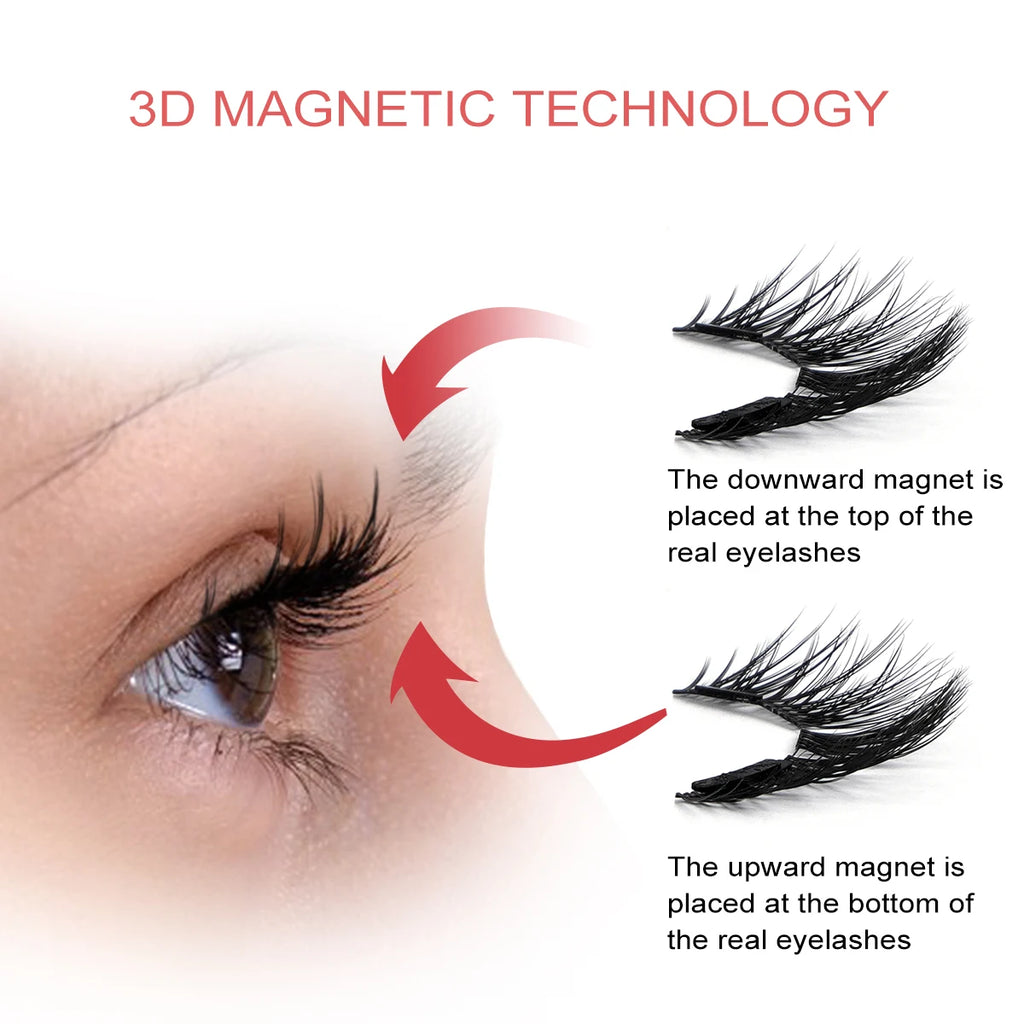 MAGEFY 3 Pairs Magnetic Eyelashes with Applicator Glue Free Reusable Magnetic Lashes Multiple Styles Natural Anime Magnetic Lash Oasis Select