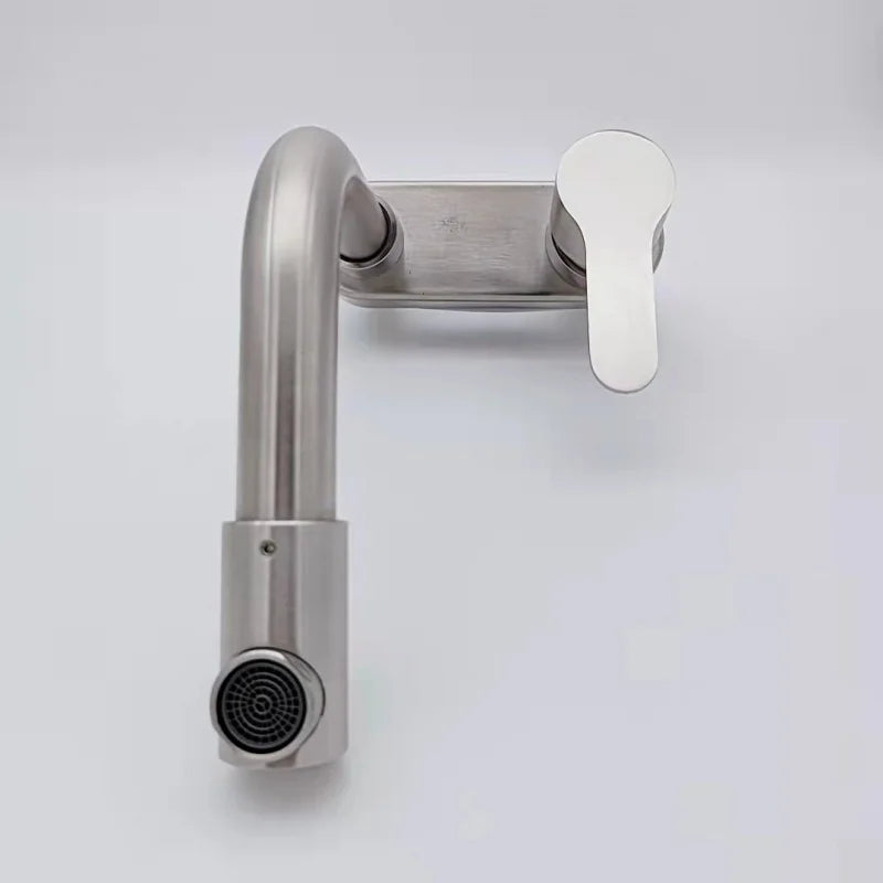 304 Stainless steel washbasin faucet toilet cold and hot duplex single handle double hole rotary head washbasin faucet Oasis Select