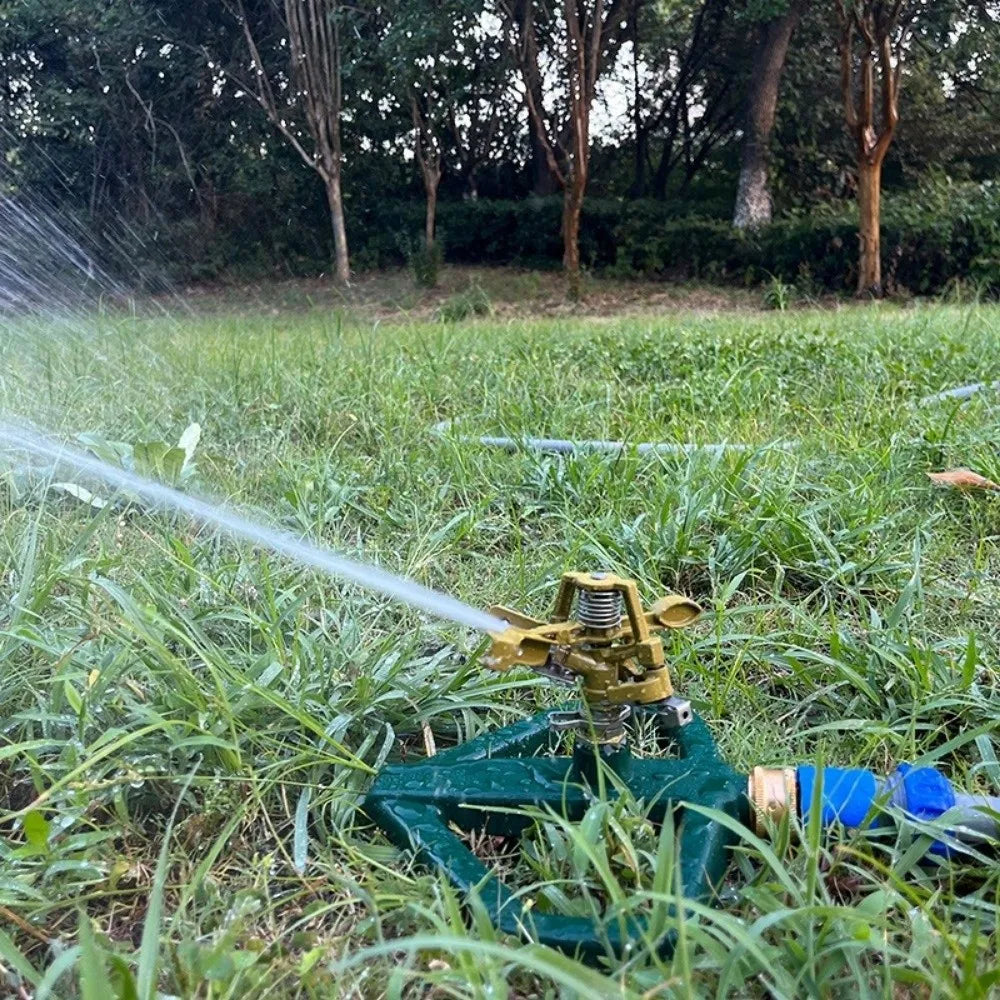 360° Rotation Garden Hose Sprinkler Zinc Alloy Construction Automatic Rotation Irrigation System Sprinkler Oasis Select