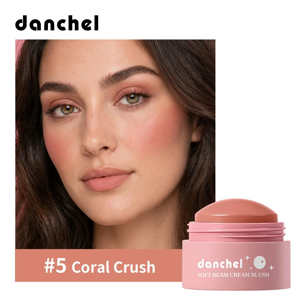 6 Colors Waterproof Blush Cream Long-Lasting Nourishing Lightweight Natural Finish Semi-matte Blusher Multi-Use Makeup for Women Oasis Select Color 5
