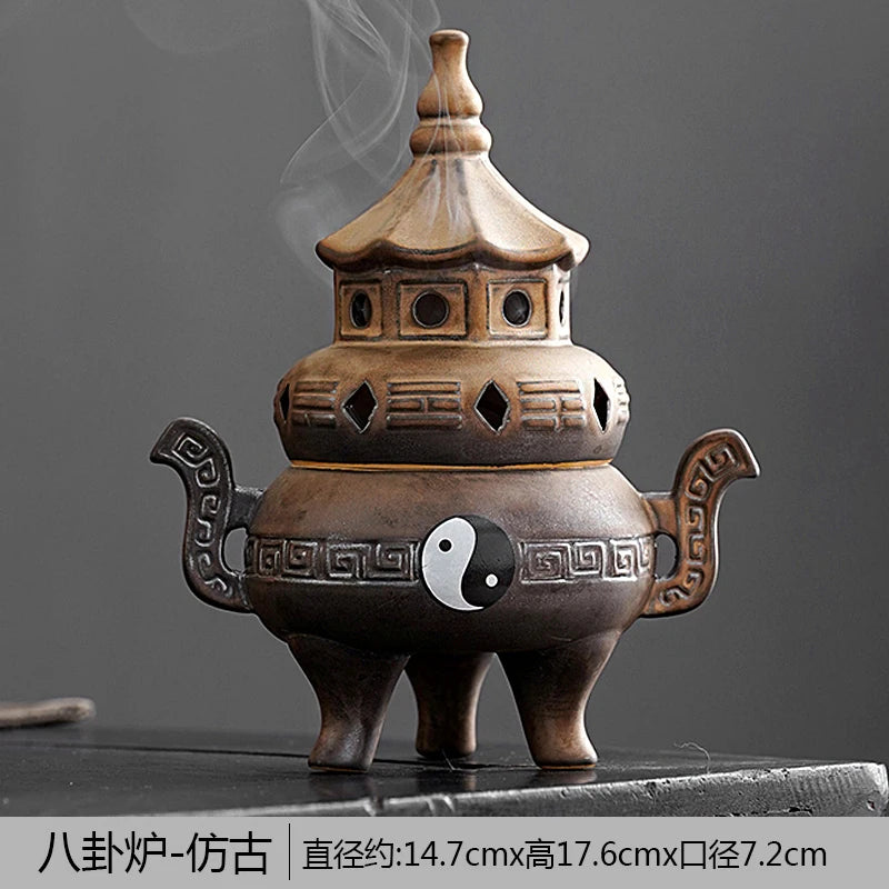 Tall Tai Chi Eight Trigu Stove Living Room Decoration Creative Home Indoor Plate Incense Burner Ceramic Incense Burner Oasis Select A
